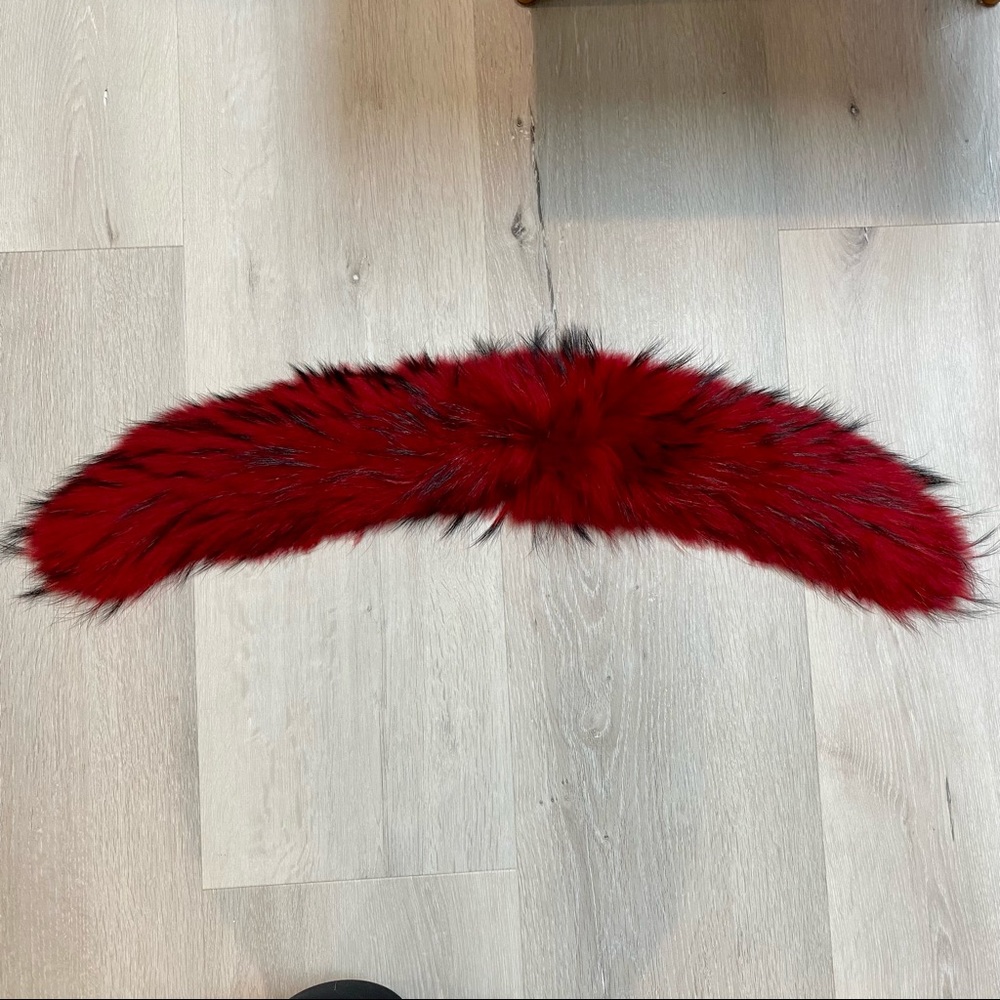 Alice + Olivia Red Fur Collar